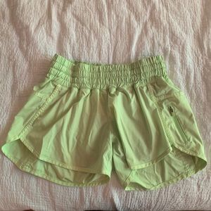 Yellow lululemon tracker shorts
